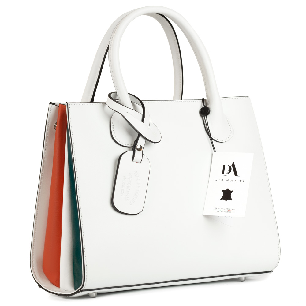 Geanta dama din piele naturala DiAmanti Franca Alb I Geanta dama din piele naturala DiAmanti Franca Alb I